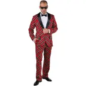 Coppens 50's Herenkostuum smoking rode ruit - 100% Polyester / Woven Fabric / Satin - Foute kleding | Maat Xxl |