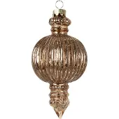 Clayre & Eef Kerstbal Overig Ø 7x14 cm Koperkleurig Glas Kerstballen