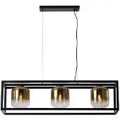 Freelight Hanglamp Dentro 3 lichts L 110 cm goud glas zwart