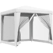 vidaXL Partytent met 4 mesh zijwanden 2,5x2,5 m wit