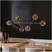 Meubelplaats Hanglamp Molecule 6 lampen mix glass - Artic zwart