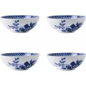 Heinen Delfts Blauw Yoghurtschaal Paauw blauw - Porselein - 14 cm - 4 stuks