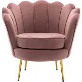 Vente-unique Fauteuil van fluweel DANDELION - Roze