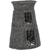 vidaXL 3-delige Kattenmandenset met kussens 47x34x60 cm wilgen