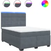 vidaXL Boxspring met matras fluweel donkergrijs 160x200 cm