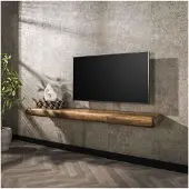 Meubelplaats Wandplank Sleek 170 cm Massief mangohout- zandkleur