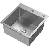 ML-Design Inbouwspoelbak 45x45 cm zilver met rvs afvoer en overloop ML-Design