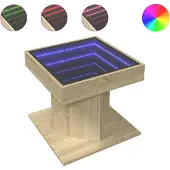 vidaXL Salontafel met LED 50x50x45 cm bewerkt hout sonoma eikenkleurig