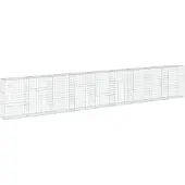 vidaXL Gabion met deksel, 900x50x150 cm, verzinkt staal