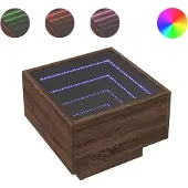 vidaXL Nachtkastje met Infinity LED 40x40x30 cm bruin eikenkleurig