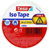 TESA Isolatietape - voor het isoleren en bundelen van elektrische kabels, soft pvc, 20m:19mm, wit