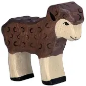 Holztiger Houten figuur - Zwarte lam - Handgeschilderd - Voor kinderen vanaf 3 jaar