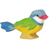 Holztiger Figurine Mésange Bleu - Handgeschilderd houten speelgoed voor kinderen van 3 jaar en ouder