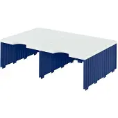 Styro sorteerstation styrodoc Jumbo, C4, 1 etage/2 rijen/2 vakken, blauw