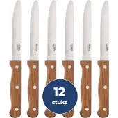 Olympia steakmessen met ronde punt hout