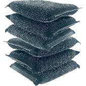 Orange85 Schuurspons - RVS - 6 stuks - Schuursponsjes - Schoonmaak - Pannenspons - Krasvrij