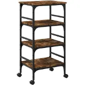 vidaXL Keukentrolley 45x35x89,5 cm bewerkt hout gerookt eikenkleurig