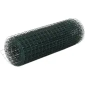 vidaXL Kippengaas 10x0,5 m staal met PVC coating groen