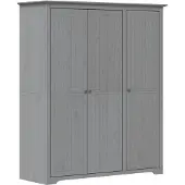 vidaXL Kledingkast BODO 146x53,5x173 cm massief grenenhout grijs