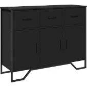 vidaXL Dressoir, zwart, 97x32,5x74,5 cm, houtvezel