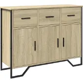 vidaXL Dressoir 97x32,5x74,5 cm bewerkt hout sonoma eikenkleurig