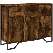 vidaXL Dressoir 97x32,5x74,5 cm bewerkt hout gerookt eikenkleurig