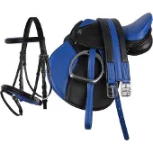 QHP Compleet Zadelset - maat Shetlander - Blue-black