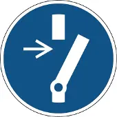 Allesveilig.nl Vrijschakelen voor onderhoud of herstelling gebodspictogram