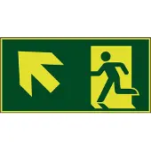 Allesveilig.nl Nooduitgang naar links boven lichtgevend pictogram