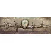 Karo-art Schilderij - metaalschilderij -Vliegtuig 60x180cm