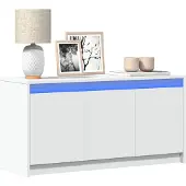 vidaXL Tv-meubel met LED 100x34x50 cm bewerkt hout wit