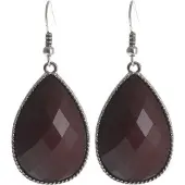 Behave - Oorhangers druppelsteen donkerpaars - elegant avondmoment