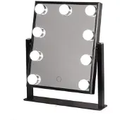 Northix Bright Beauty Vanity - Make-upspiegel met LED-verlichting - Zwart