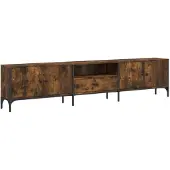 vidaXL Tv-meubel met lade 200x25x44 cm bewerkt hout gerookt eikenkleur
