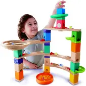 Hape Quadrilla Cliffhanger Knikkerbaan - Houten Bouwpakket met 94 Onderdelen en 50 Knikkers