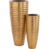 J-Line vaas Egypte - metaal - goud - 2 stuks - 122 cm hoog