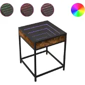 vidaXL Nachtkastje met Infinity LED 40x40x51 cm gerookt eikenkleurig
