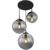 Globo Moderne zwarte hanglamp metaal glas Globo Joel