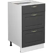Vicco Keukenonderkast Fame-Line Antraciet-goud 50 cm zonder werkblad, Model 38026