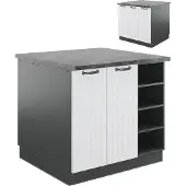 Vicco Fame-Line Keukeneiland – 90 cm zonder werkblad Landhuis wit/antraciet