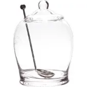 COSY&TRENDY OLIJFPOT MET LEPEL D7XH14CM GLAS-INOX SET VAN 24 STUKS