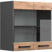 Vicco R-Line Glazen keukenkast – 60 cm Krachtige eik goud