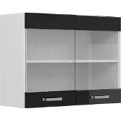 Vicco R-Line Glazen keukenkast – 80 cm Zwart hoogglans