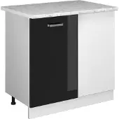 Vicco R-Line Hoekkast – 86 cm, WB Marmer Zwart hoogglans