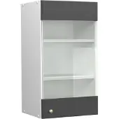 Vicco Fame-Line Glazen keukenkast – 40 cm Antraciet-goud