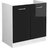 Vicco R-Line Wastafelkast – 80 cm zonder werkblad Zwart hoogglans