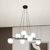 Euluna Glazen hanglamp Glassy, dimbaar, zwart, Woon-/ Eetkamer, Glas, Modern, hanglamp