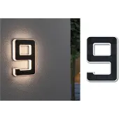 Paulmann Solar LED-huisnummerverlichting incl. verwisselbare accu Nummer 9 IP44 3000K 6lm Zwart