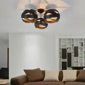Euluna Plafondlamp Tornado, dimbaar, zwart, Woon-/ Eetkamer, metaal, Modern, plafondlamp