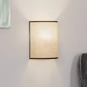 Duolla Wandlamp Jute&black, dimbaar, bruin / roest, Woon-/ Eetkamer, Textiel / Stof / Zijde, Landelijk, Wandlamp